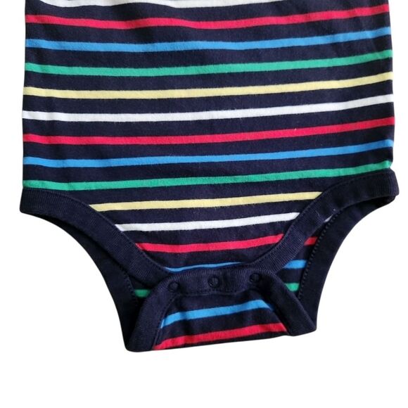 GAP Baby Boys Striped Multicolor Bodysuit with Bear Logo 3-6 Months 100% Cotton - Picture 7 of 12